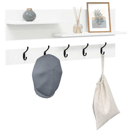 Vidaxl wandgemonteerde kapstok muurmontage wit 90 x 15 x 36 cm