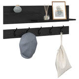 Vidaxl wandgemonteerde kapstok muurmontage zwart eiken 90 x 15 x 36 cm