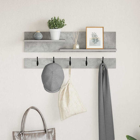 Vidaxl wandgemonteerde kapstok muurmontage beton grijs 90 x 15 x 36 cm