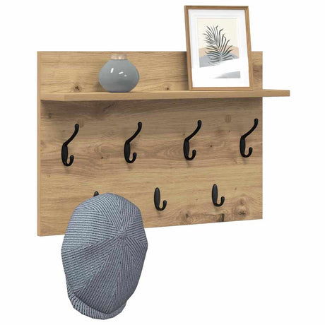 Vidaxl wandgemonteerde kapstok muurmontage artisan eiken bewerkt hout