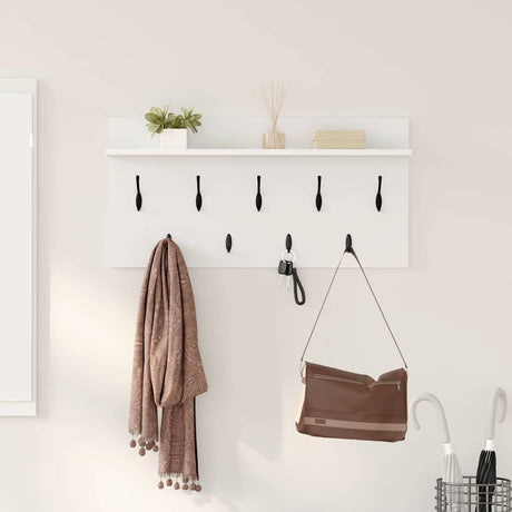 Vidaxl wandgemonteerde kapstok muurmontage wit 80 x 40 x 12 cm