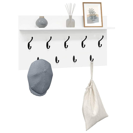 Vidaxl wandgemonteerde kapstok muurmontage wit 80 x 40 x 12 cm