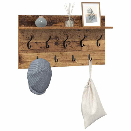 Vidaxl wandgemonteerde kapstok muurmontage oudhout 80 x 40 x 12 cm