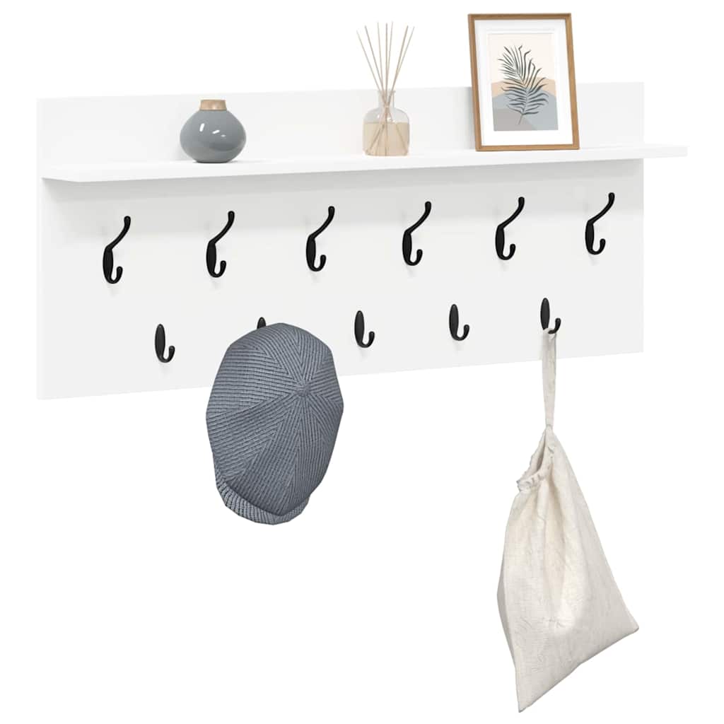 Vidaxl wandgemonteerde kapstok muurmontage wit 100 x 40 x 12 cm