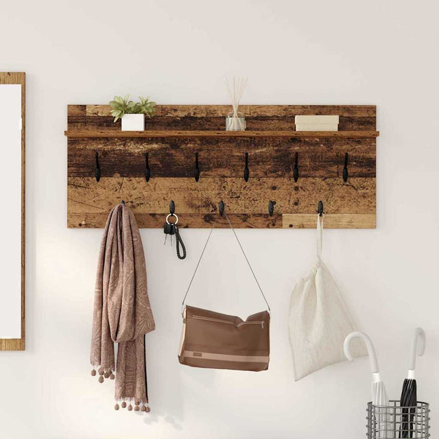 Vidaxl wandgemonteerde kapstok muurmontage oudhout 100 x 40 x 12 cm