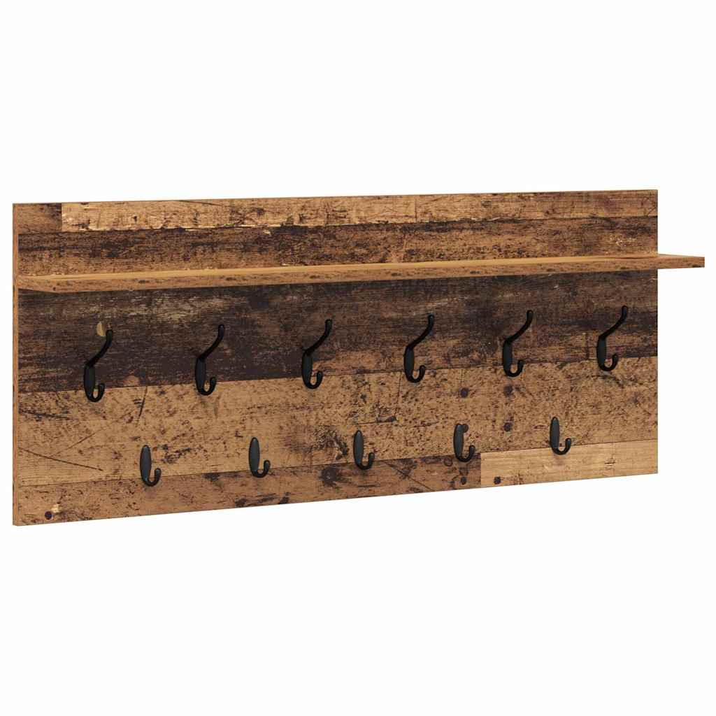 Vidaxl wandgemonteerde kapstok muurmontage oudhout 100 x 40 x 12 cm