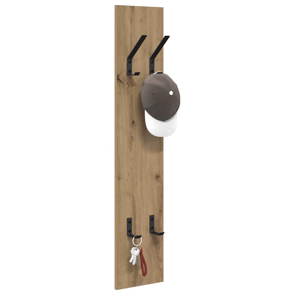 Vidaxl wandgemonteerde kapstok muurmontage artisan eiken bewerkt hout