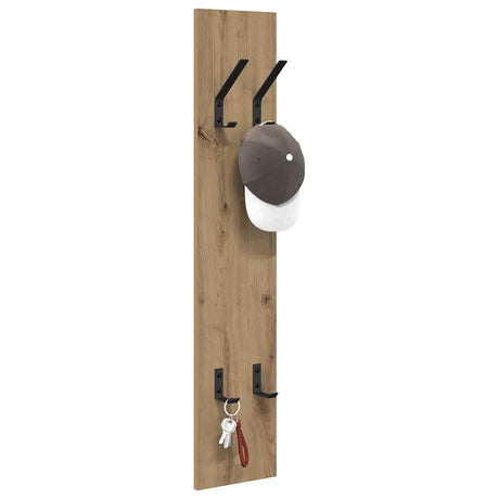 Vidaxl wandgemonteerde kapstok muurmontage artisan eiken bewerkt hout