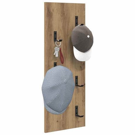 Vidaxl wandgemonteerde kapstok muurmontage artisan eiken bewerkt hout