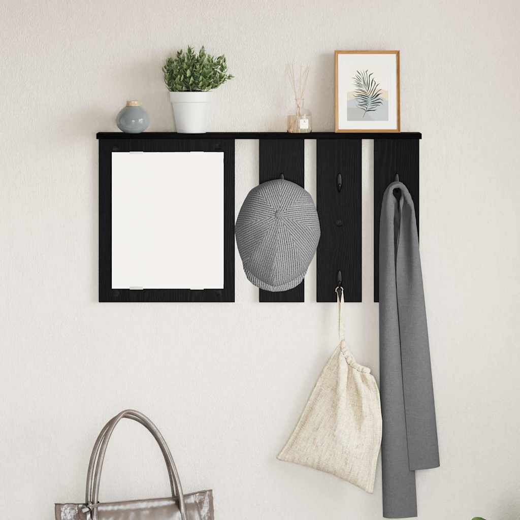 Vidaxl wandgemonteerde kapstok muurmontage zwart eiken 85 x 10 x 45 cm