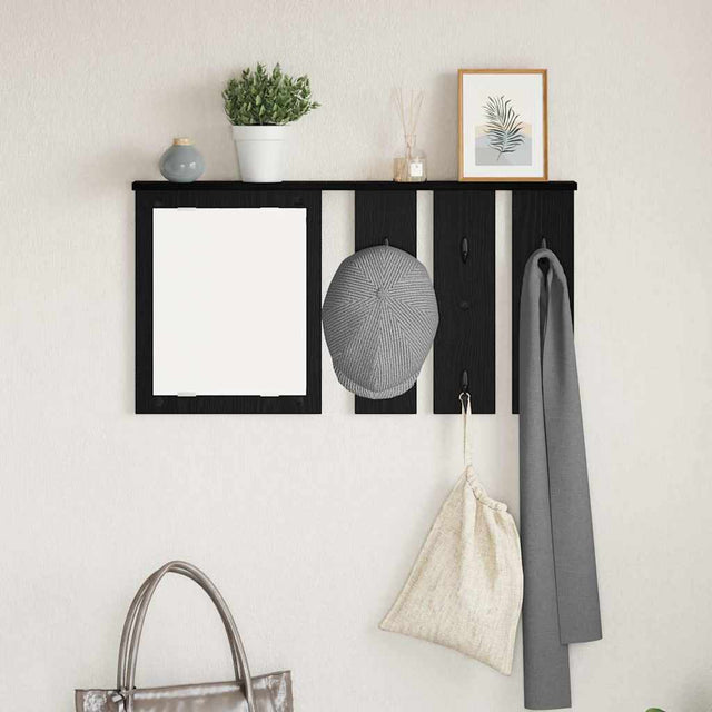 Vidaxl wandgemonteerde kapstok muurmontage zwart eiken 85 x 10 x 45 cm