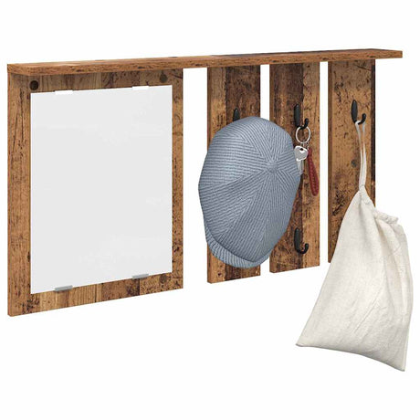 Vidaxl wandgemonteerde kapstok muurmontage oud hout 85 x 10 x 45 cm
