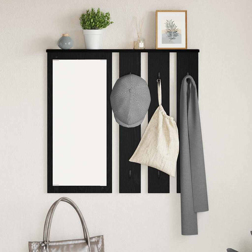 Vidaxl wandgemonteerde kapstok muurmontage zwart eiken 84 x 10 x 80 cm