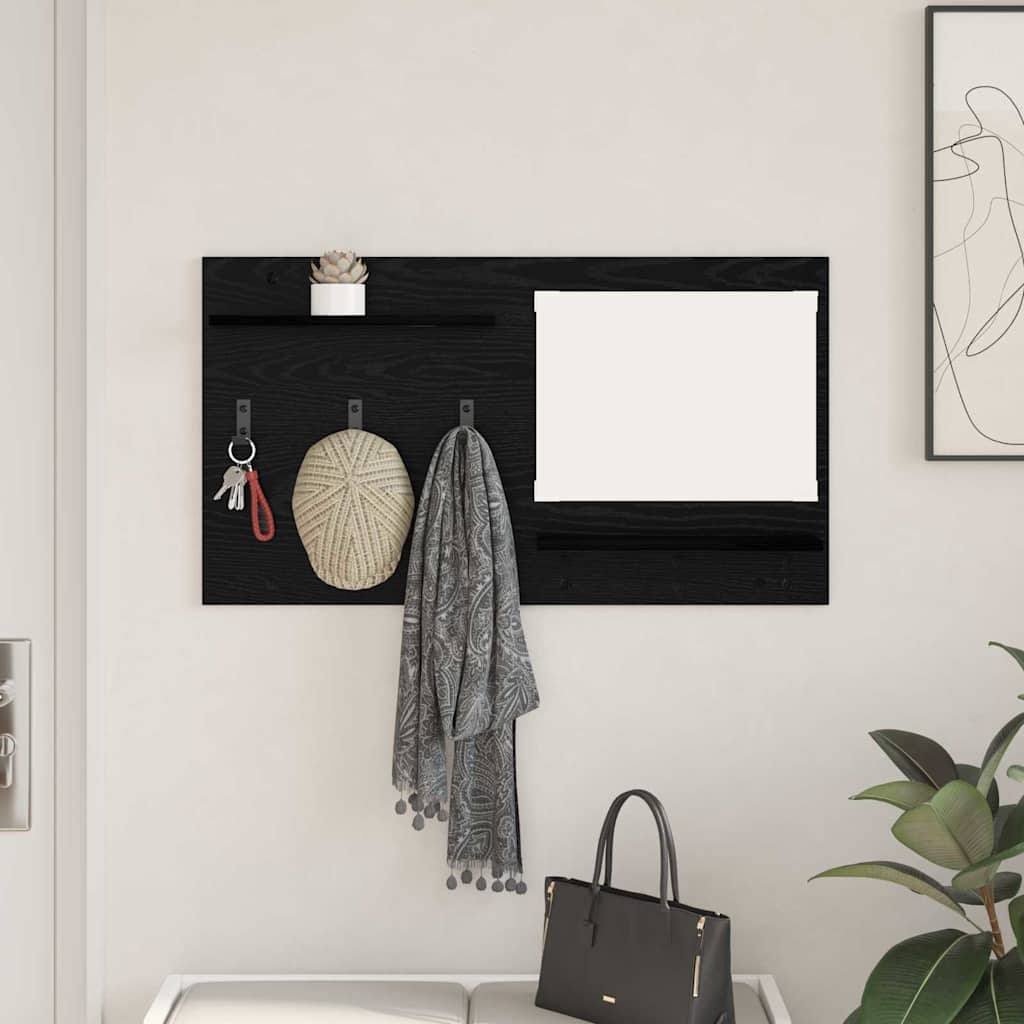 Vidaxl wandgemonteerde kapstok muurmontage zwart eiken 90 x 10 x 50 cm