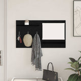 Vidaxl wandgemonteerde kapstok muurmontage zwart eiken 90 x 10 x 50 cm
