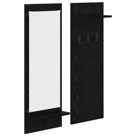 Vidaxl wandgemonteerde kapstok muurmontage zwart eiken 70 x 10 x 90 cm