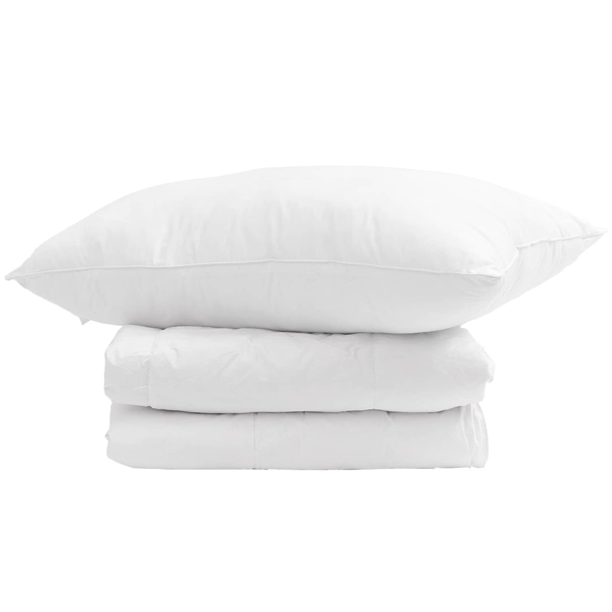 Vidaxl winter dekbed met kussen 2 pcs wit donsveertjes