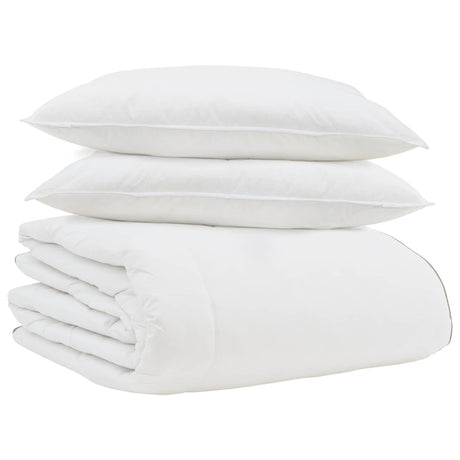 Vidaxl winter dekbed met kussen 3 st wit donsveertjes