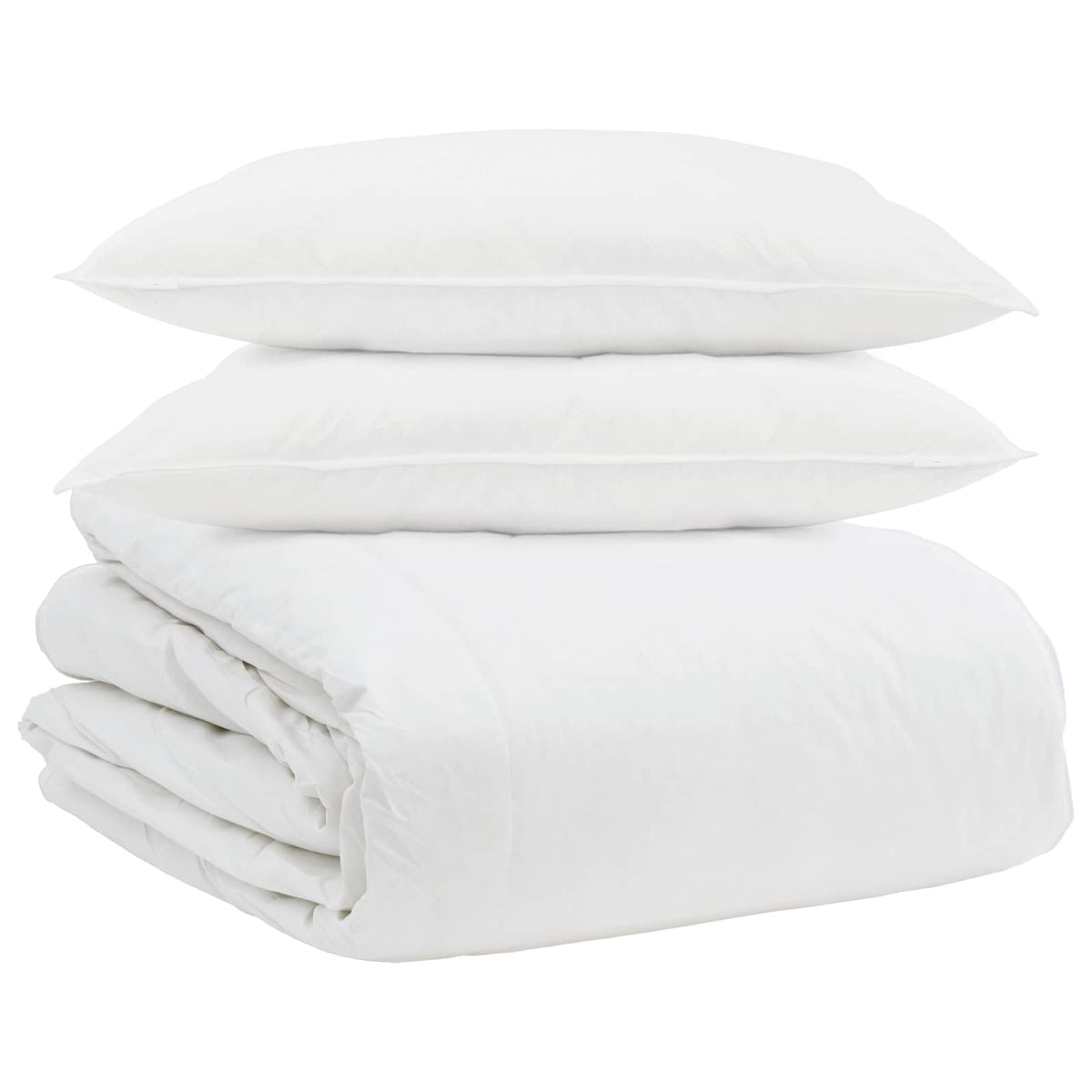 Vidaxl dekbed set met kussen 3 st wit donsveertjes