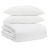 Vidaxl dekbed set met kussen 3 st wit donsveertjes