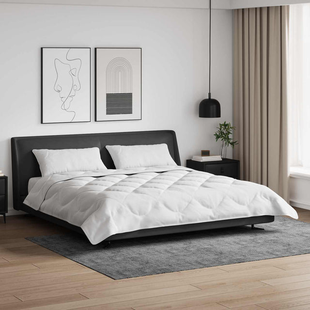 Vidaxl zomer dekbed met kussen 3 st wit microvezel