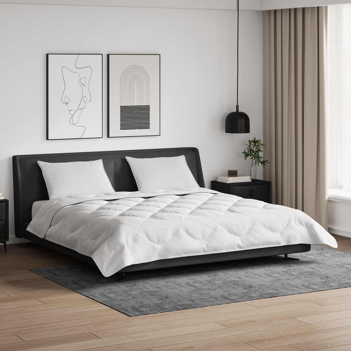 Vidaxl dekbed met kussen 3 st wit microfibre
