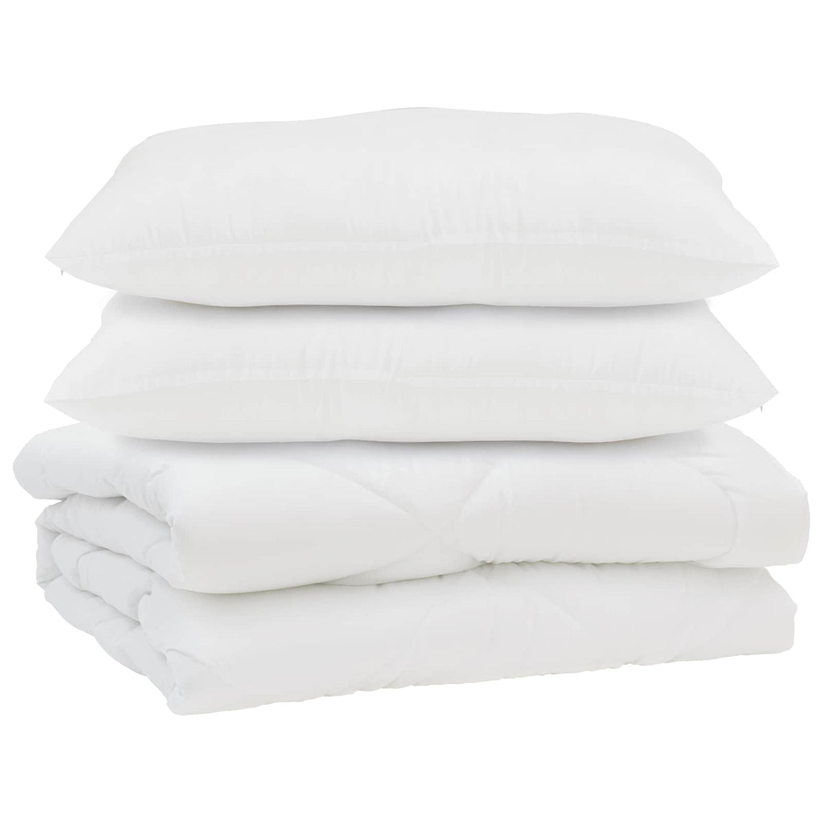 Vidaxl dekbed met kussen 3 st wit microfibre