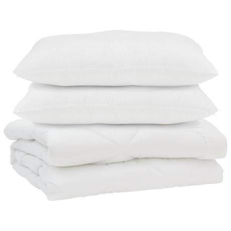 Vidaxl dekbed met kussen 3 st wit microfibre