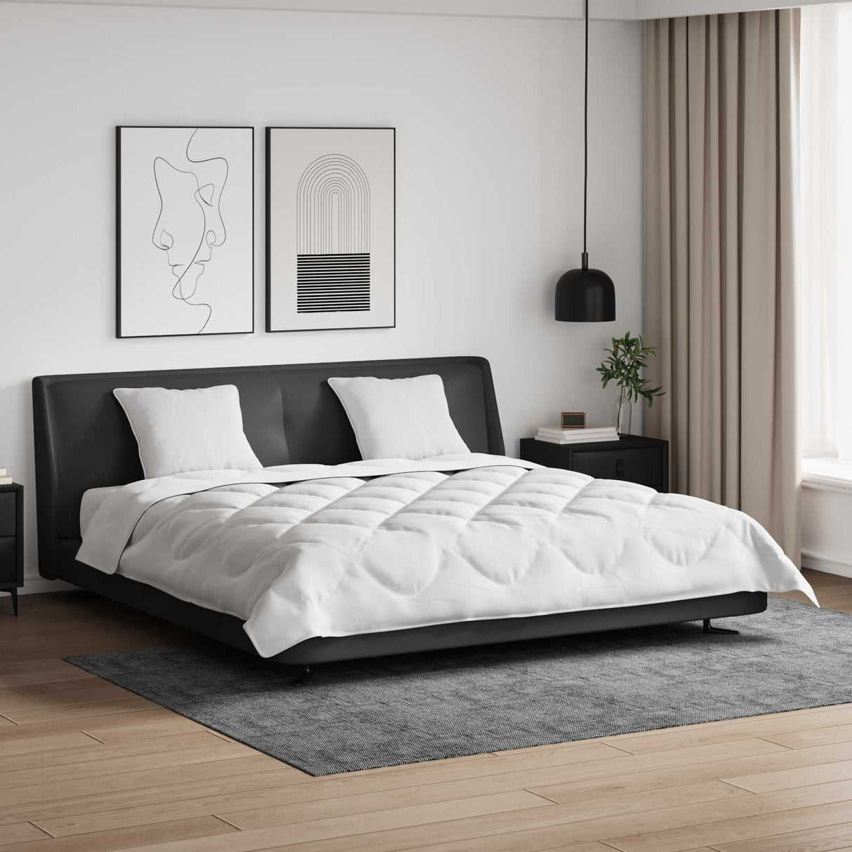 Vidaxl dekbed met kussen 3 pcs wit microfibre