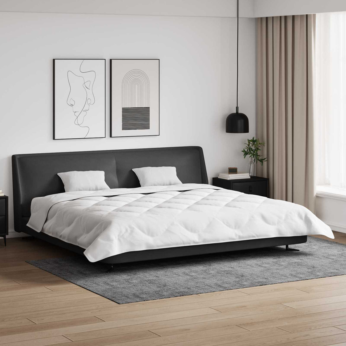Vidaxl winter dekbed met kussen 3 st wit microvezel