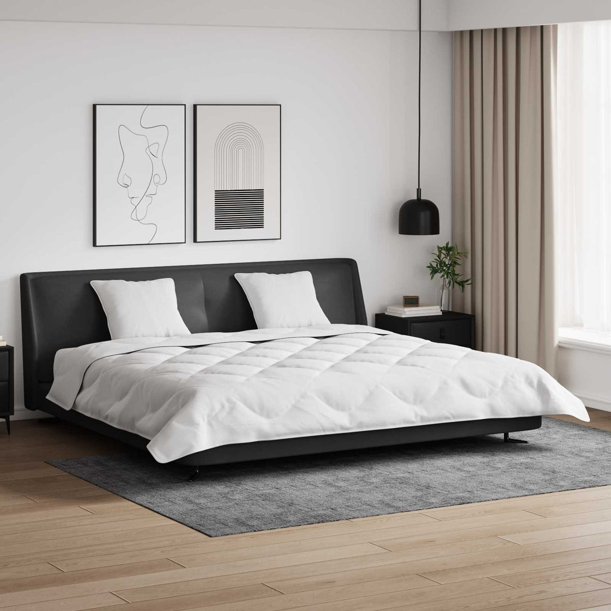 Vidaxl winter dekbed met kussen 3 st wit microvezel