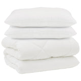 Vidaxl dekbed met kussens 3 st wit microfiber en dons feather