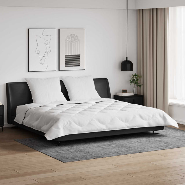 Vidaxl dekbed met kussens 3 st wit microfiber en dons feather