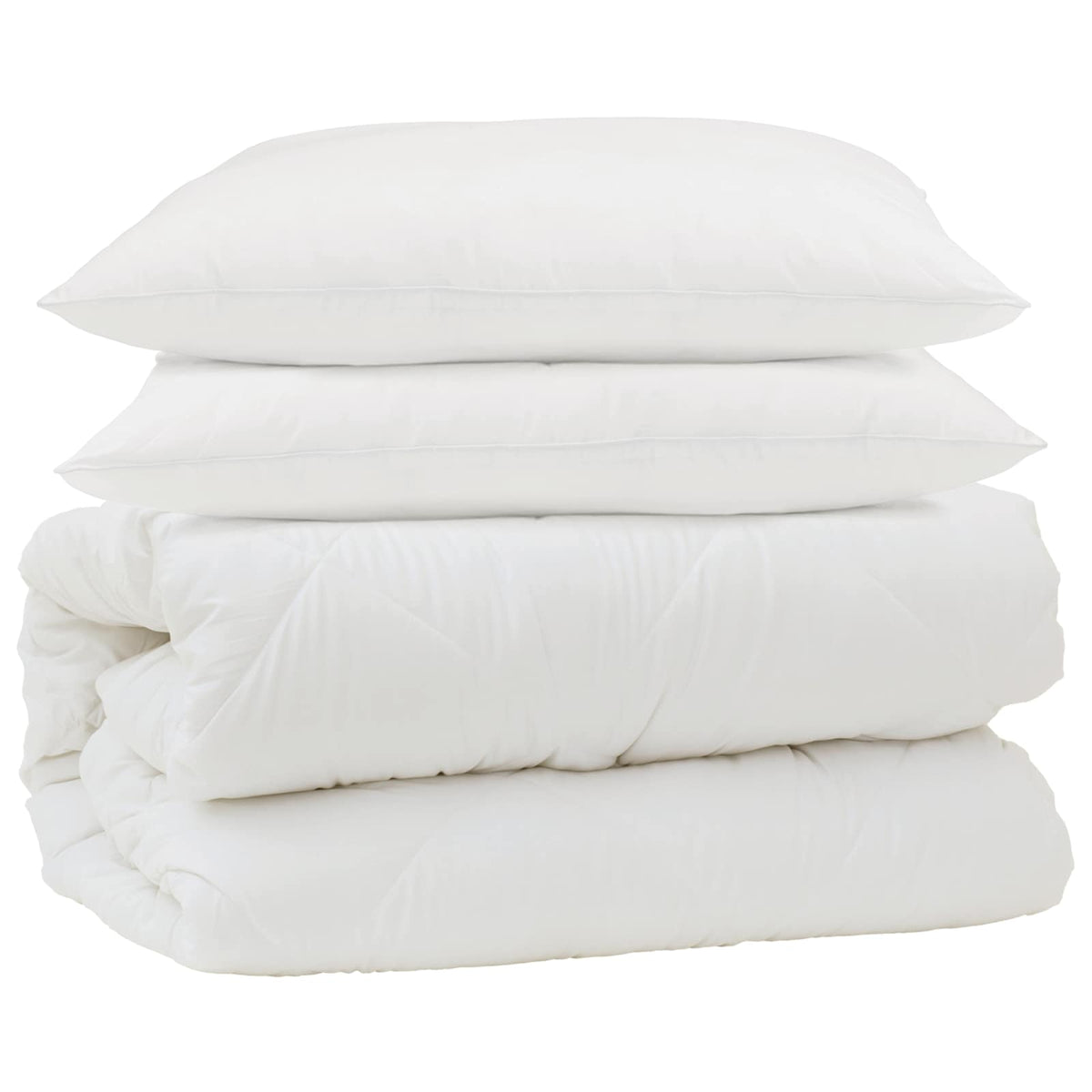 Vidaxl dekbedset met kussen 3 st wit microvezel