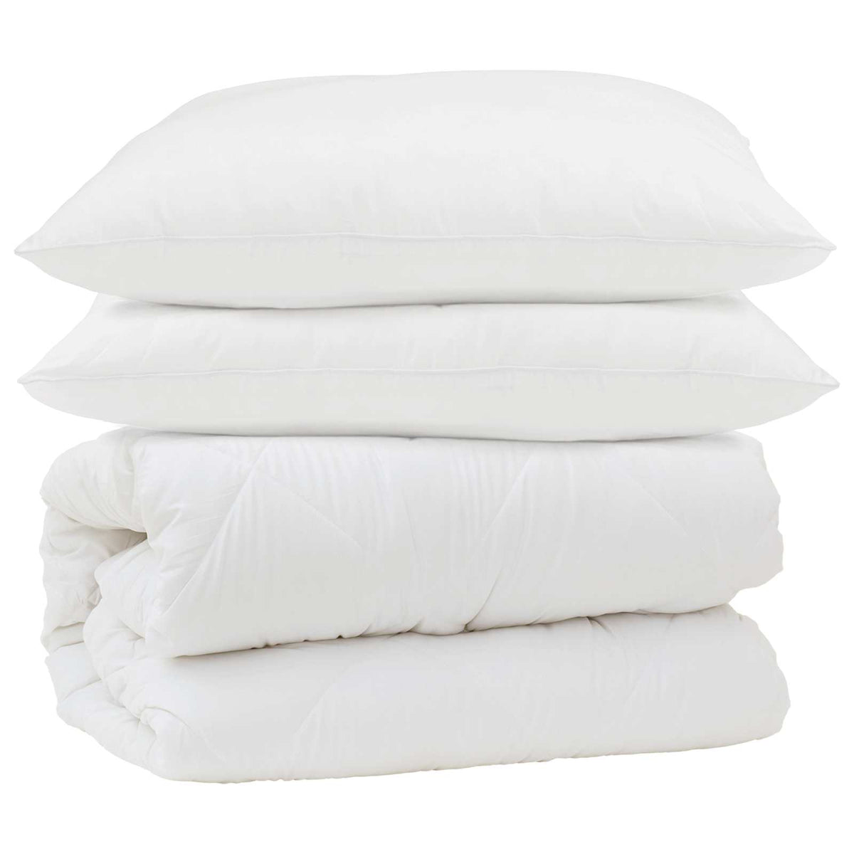 Vidaxl dekbedset met kussen 3 st wit microvezel