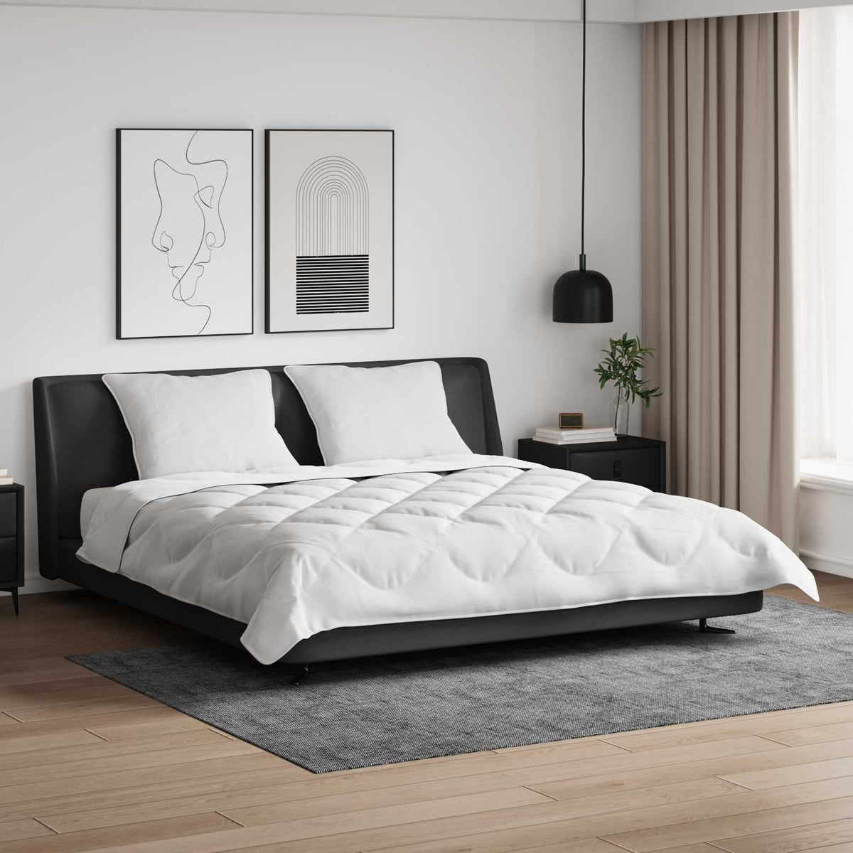 Vidaxl dekbed met kussen 3 st wit microfibre