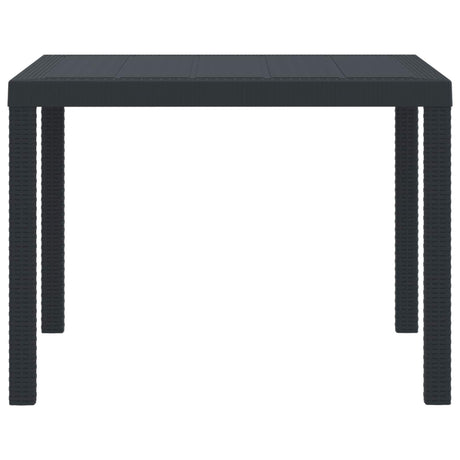 Vidaxl tuinstafel antraciet 100 x 100 x 73 cm poly rattan
