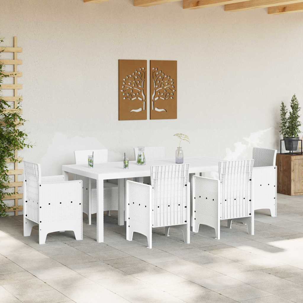 Vidaxl tuinstafel wit 200 x 100 x 73 cm poly rattan