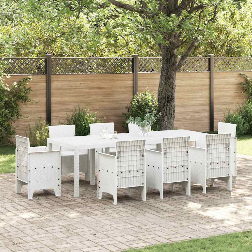 Vidaxl tuinstafel wit 250 x 100 x 73 cm poly rattan