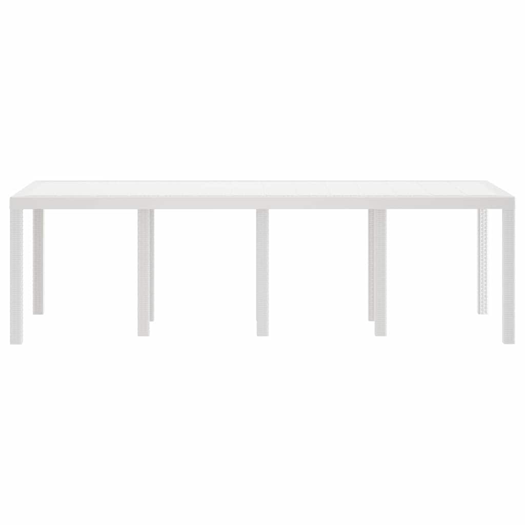 Vidaxl tuinstafel wit 250 x 100 x 73 cm poly rattan
