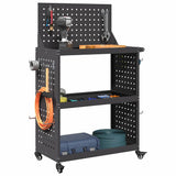 Vidaxl gereedschapswagen zwart 65 x 35 x 111 cm koudgewalst staal