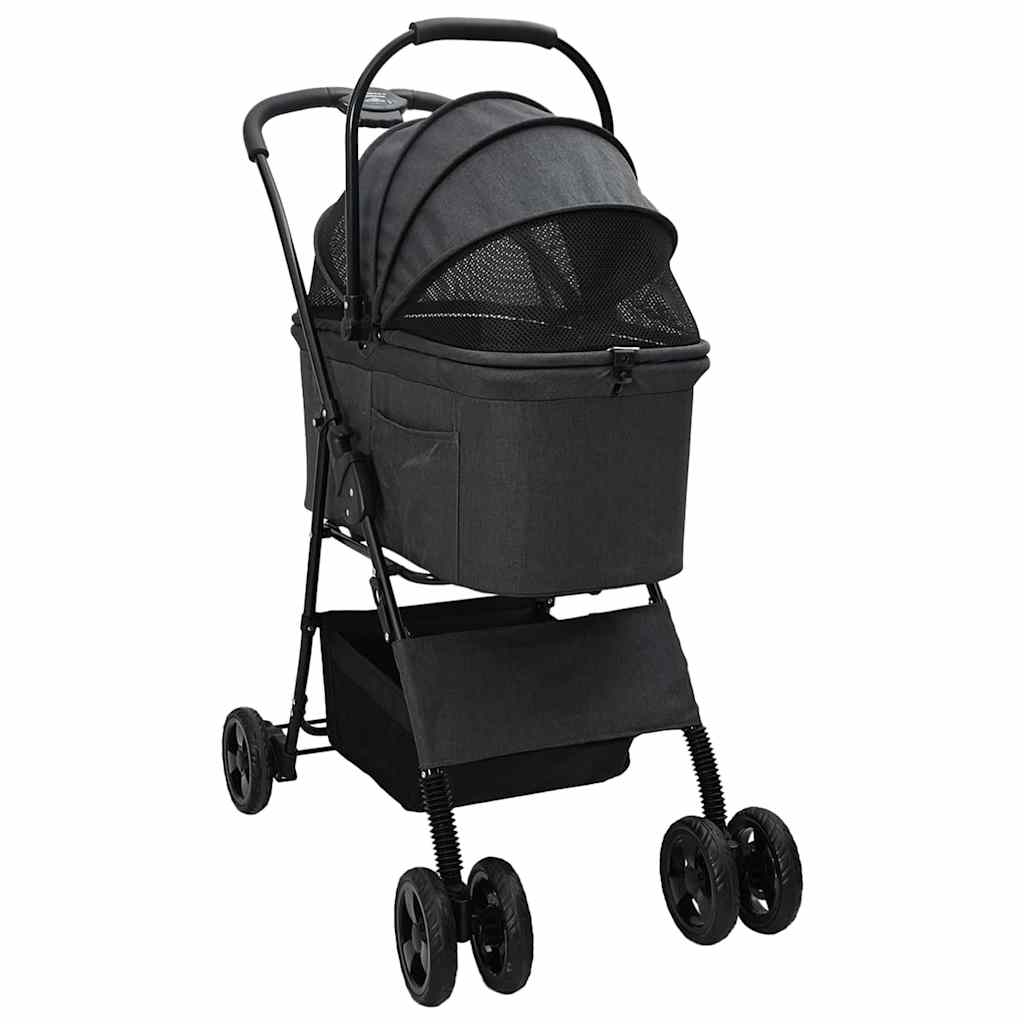 Vidaxl opvouwbare huisdierenwagen zwart 81 x 47 x 99 cm polyester