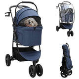 Vidaxl opvouwbare huisdierenwagen blauw 78 x 54 x 101 cm polyester