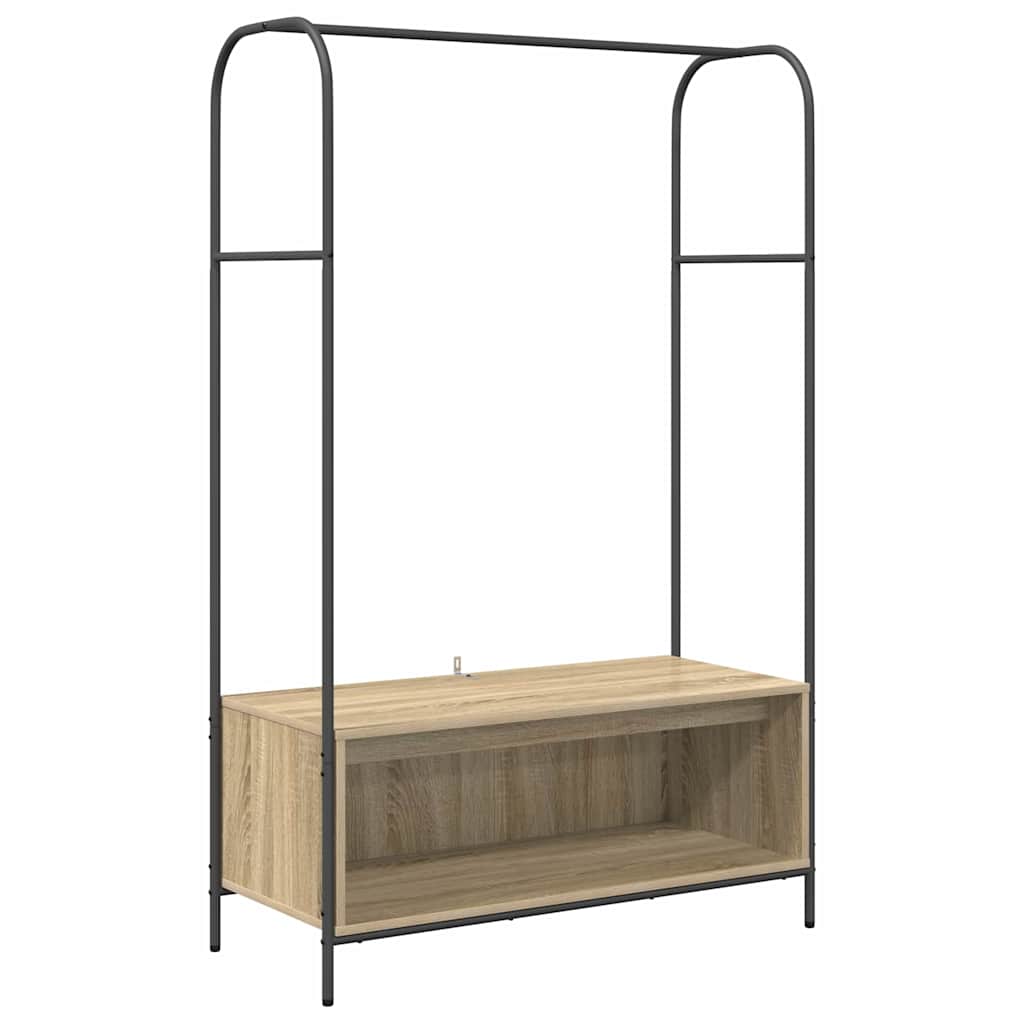 Vidaxl kledingrek bruin eiken 100 x 44 x 160 cm bewerkt hout
