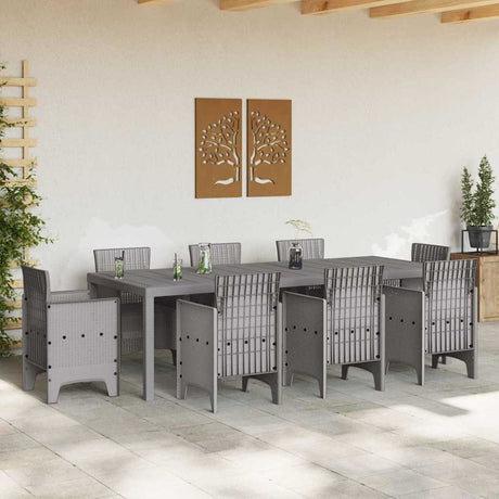 Vidaxl tuinstafel lichtgrijs 250 x 100 x 73 cm poly rattan
