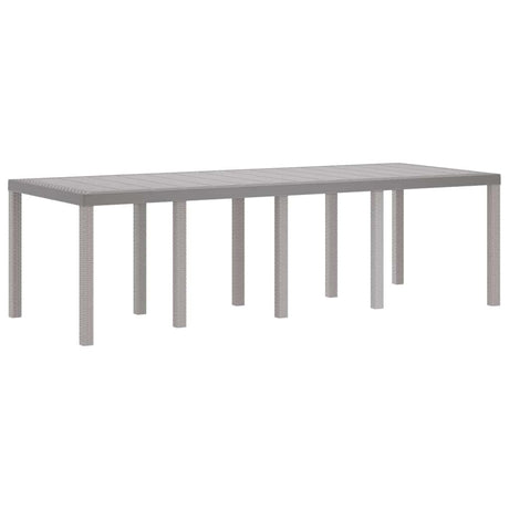 Vidaxl tuinstafel lichtgrijs 250 x 100 x 73 cm poly rattan