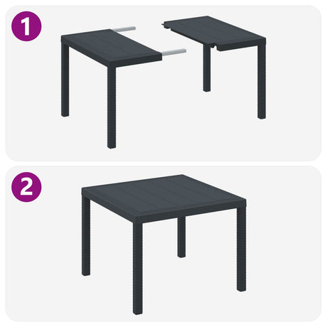 Vidaxl tuin eetset 3 st antraciet polypropyleen