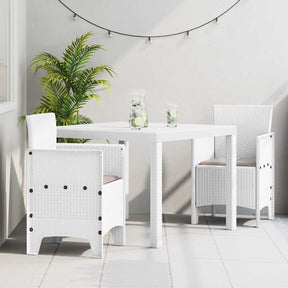 Vidaxl tuin eetset 3 st wit polypropyleen