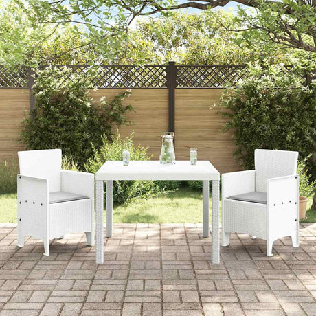 Vidaxl tuin eetset 3 st wit polypropyleen