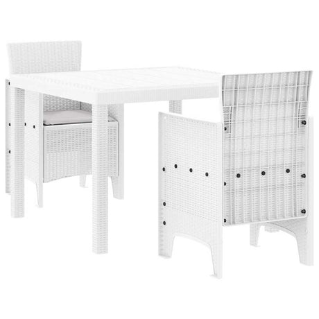 Vidaxl tuin eetset 3 st wit polypropyleen